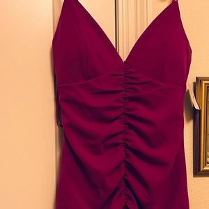 Formal floor length pink gown . Fitted size medium zip up
